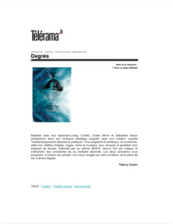 Degrees on Télérama - December 2011